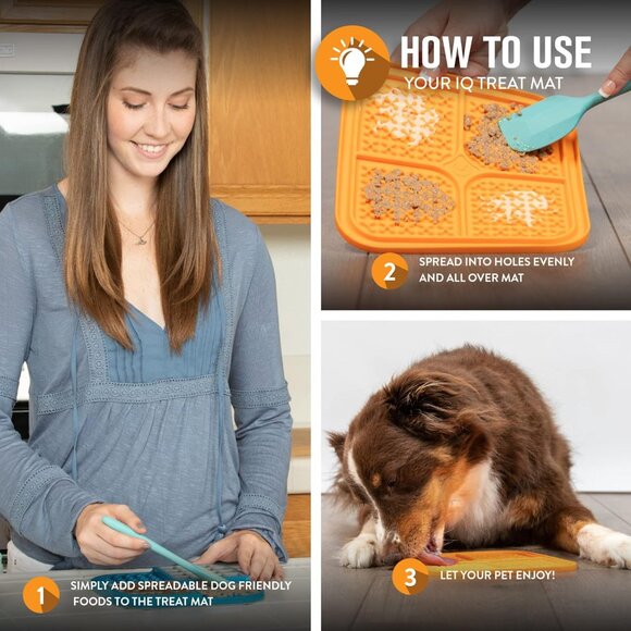 Pet Lick Mat for Dogs Dog Cat Cats Slow Feeder IQ Treat Puzzle Enrichment New - Picture 5 of 8